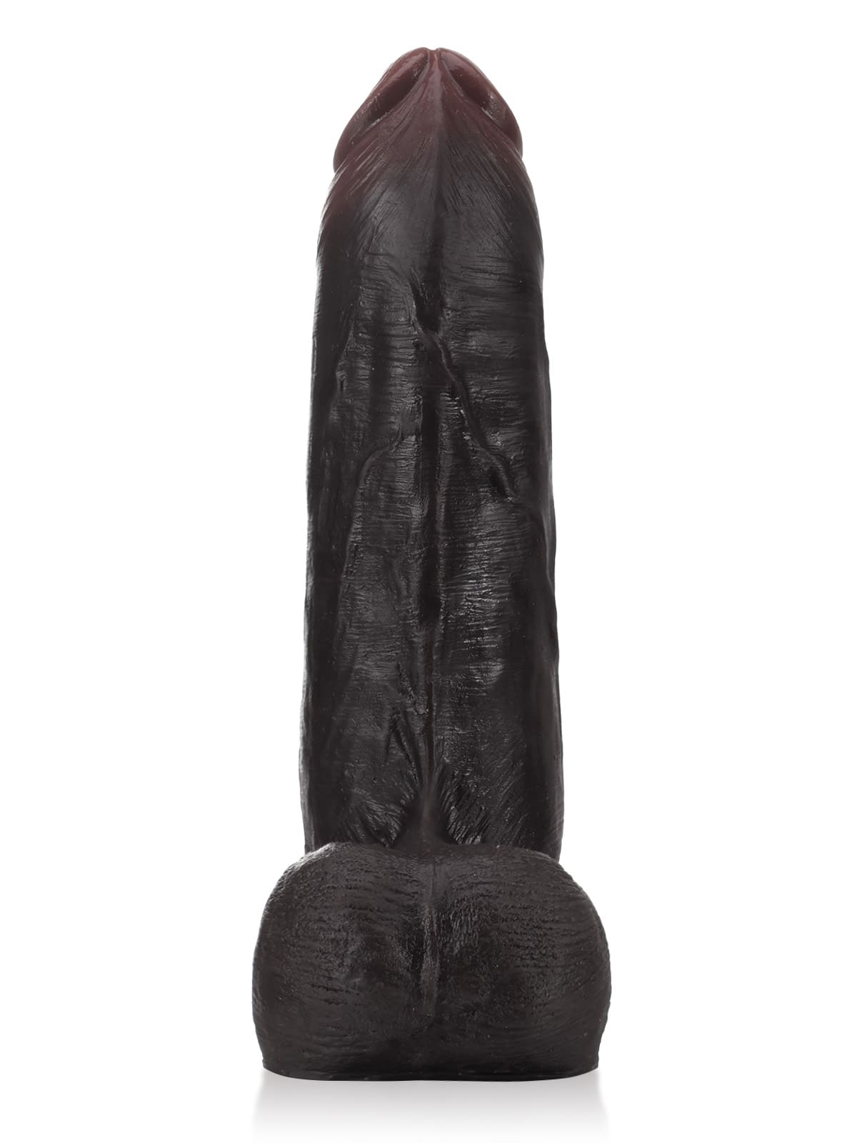 Luke 8.7" Black Sliding Skin Realistic Silicone Dildo with Balls, Suction Cup & Vac-U-Lock Compatible