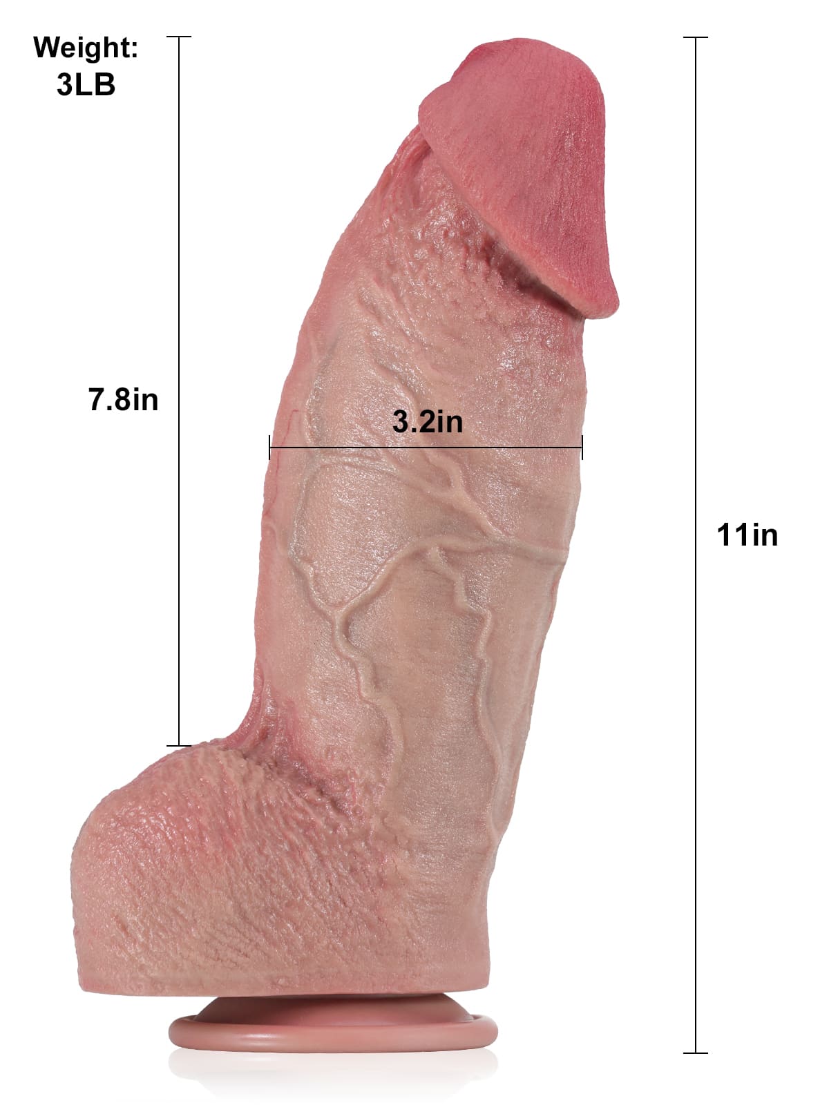 Aaron 11 Inch Thick Huge Premium Dual Density Dildos