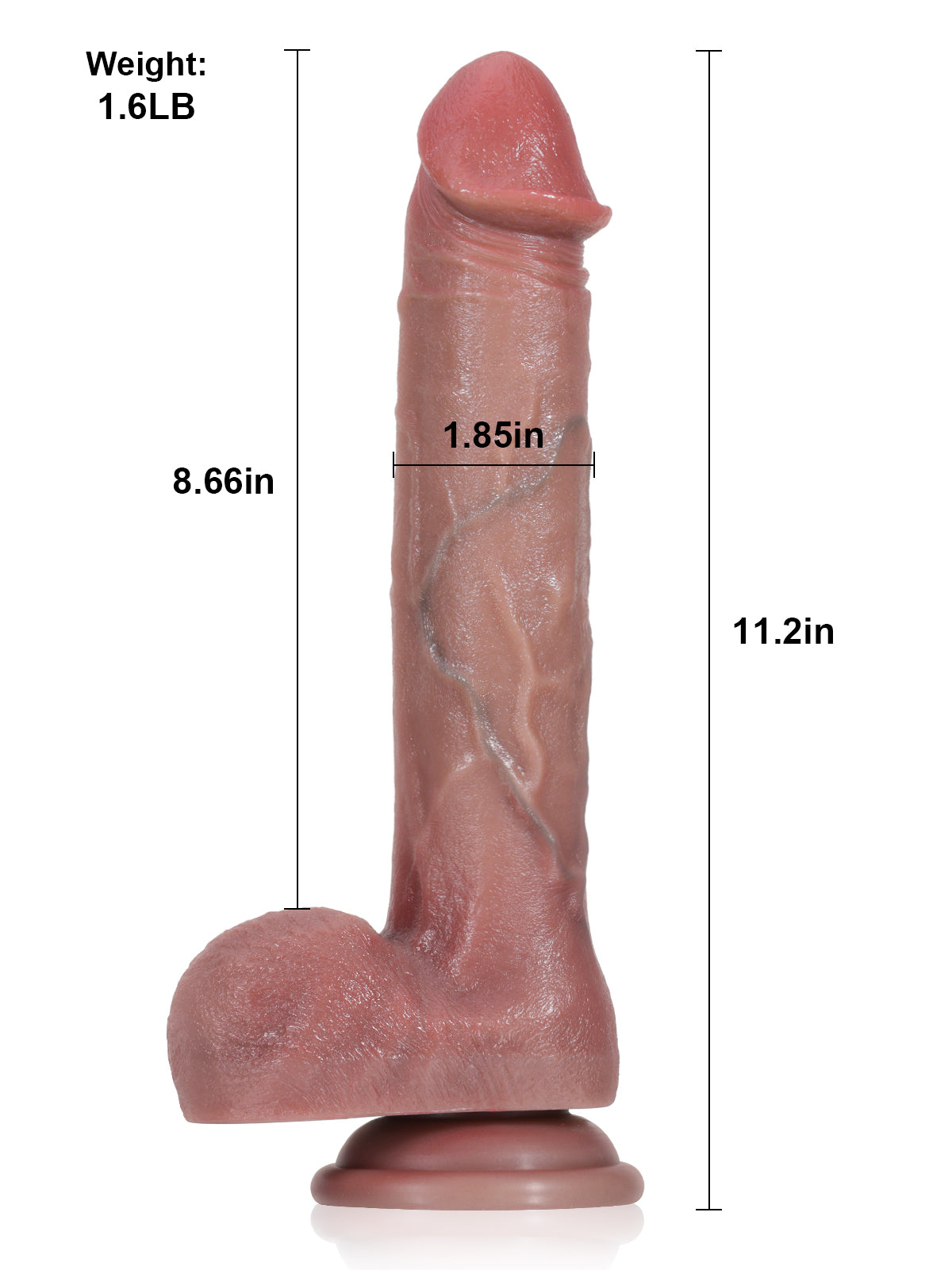 Adrianus 11" x 1.9" Big Vibrating Thrusting Dildo 7 Modes Thrusting & 3 Modes Vibrating