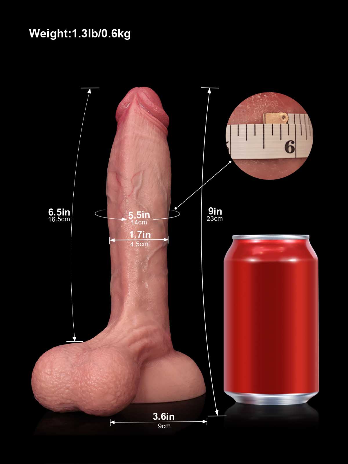 Antonio 9" Realistic Flesh Silicone Dildo with Swinging Balls — Soft, Lifelike & Suction-Cup Base