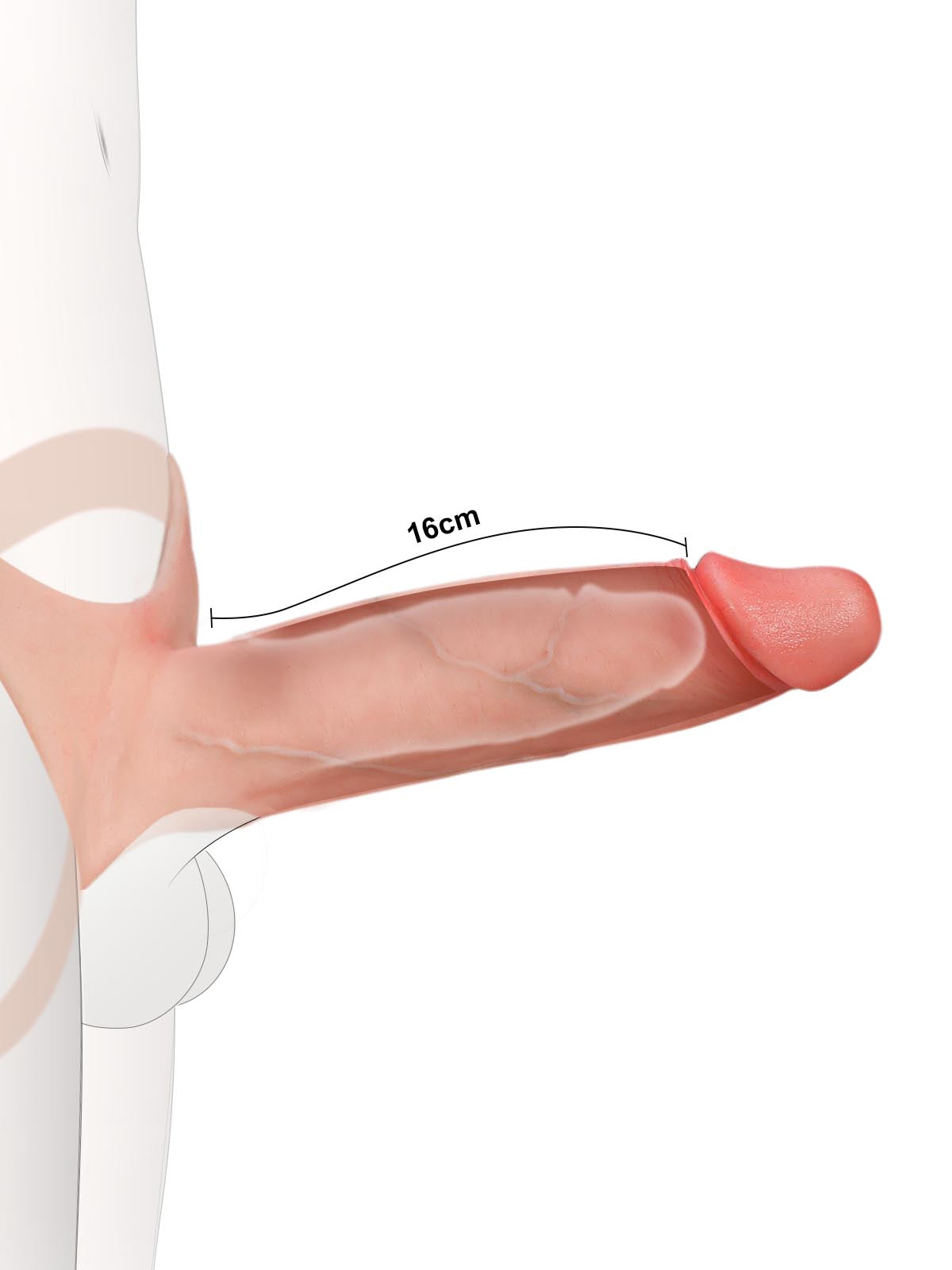 Blade 8.3 Inch Wearable Hollow Strap-On Dildo ED Cock Sleeve