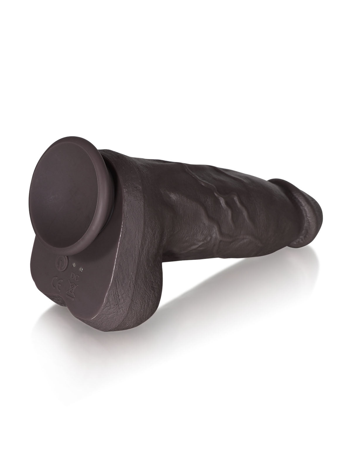 Elias 9.4 Inch Short Thick Black Vibrating Dildo