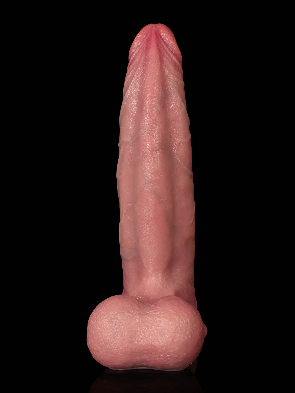 Jaden 9.3" Curved G-Spot Silicone Dildo with Swinging Balls — Realistic, Body-Safe & Suction-Cup Base