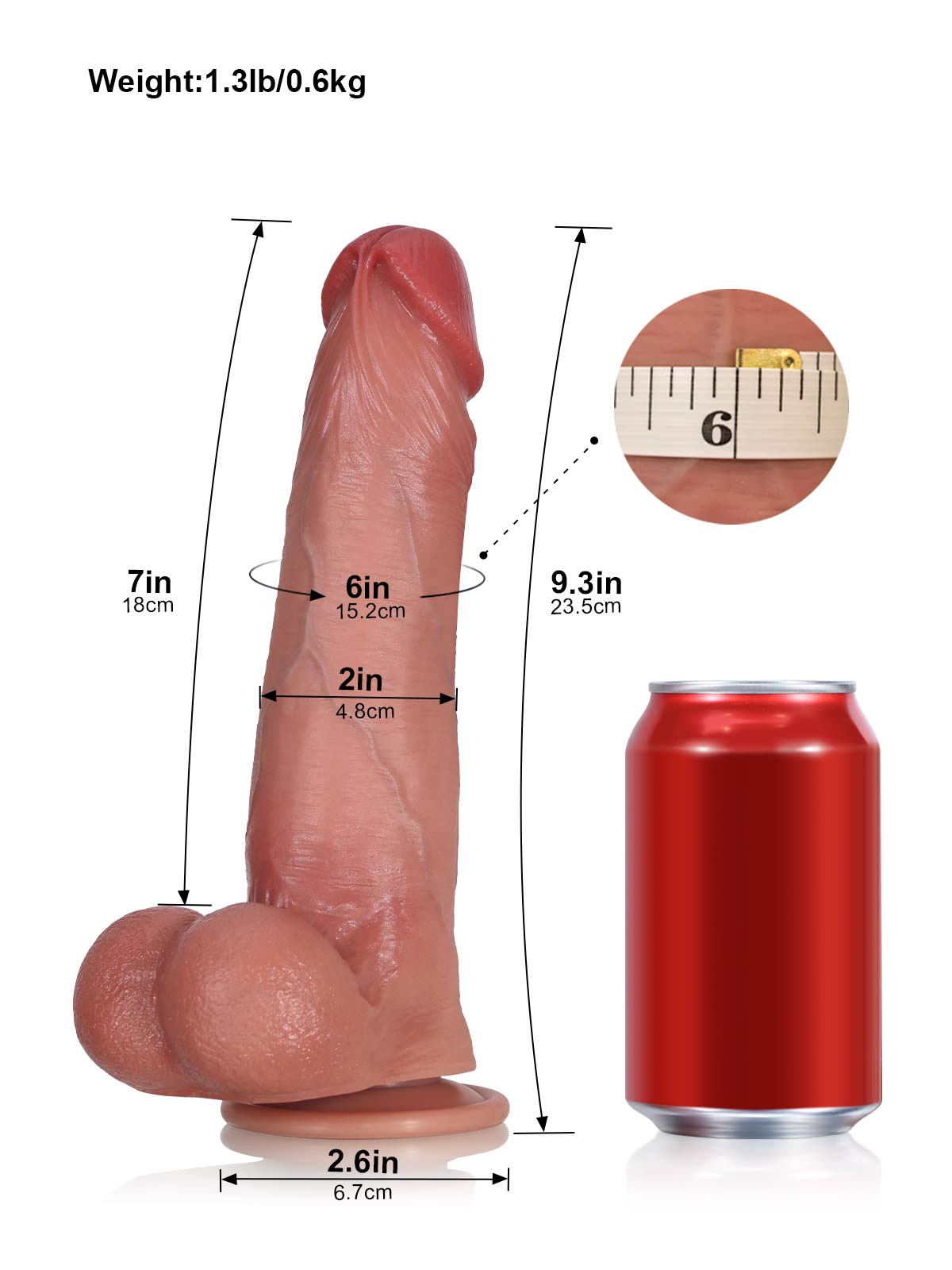 Jake 9.3 Inch Sliding Skin Dildo Ultra Realistic Soft with Realistic Balls