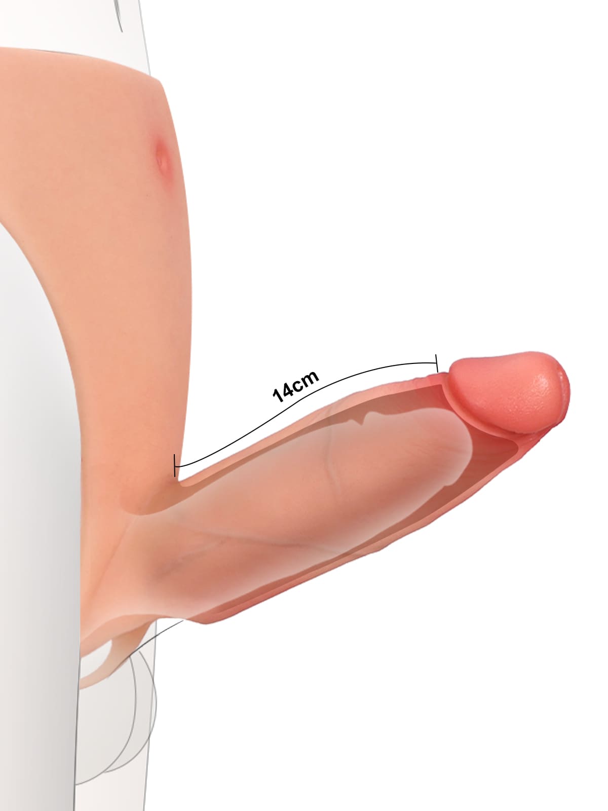 Knox 6 Inch Wearable Hollow Strap-On Dildo ED Cock Sleeve