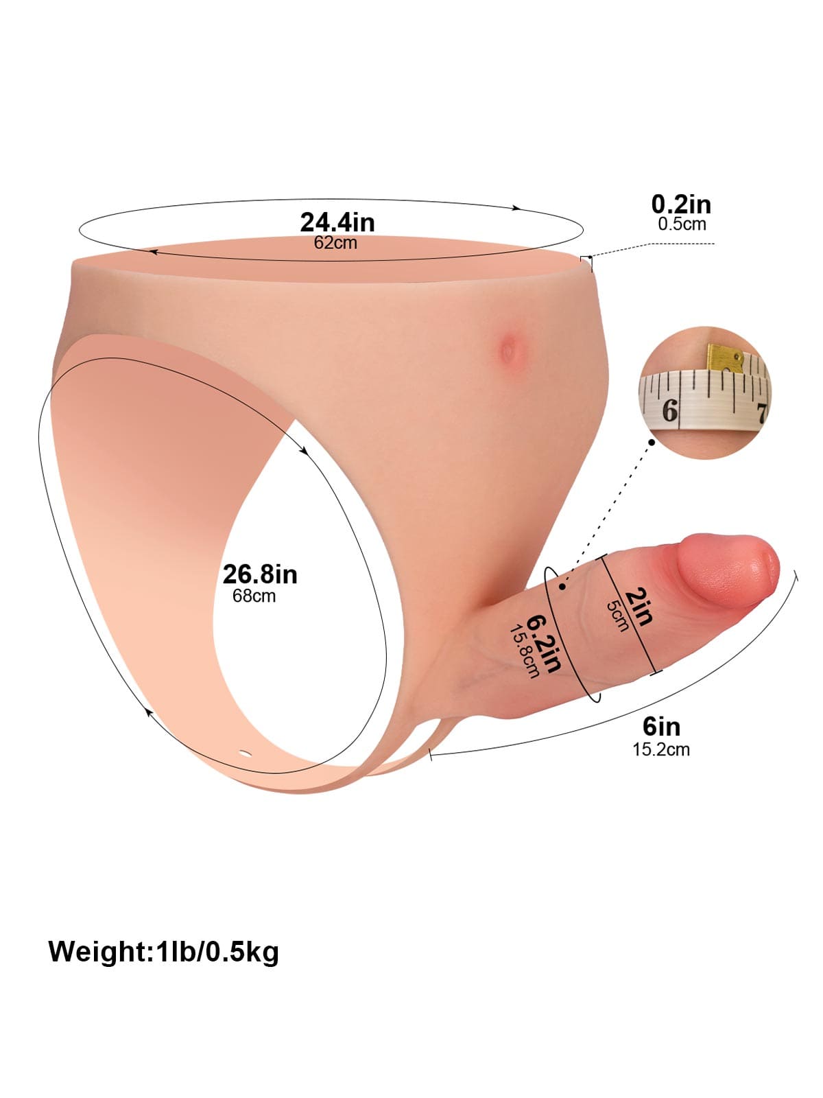 Knox 6 Inch Wearable Hollow Strap-On Dildo ED Cock Sleeve