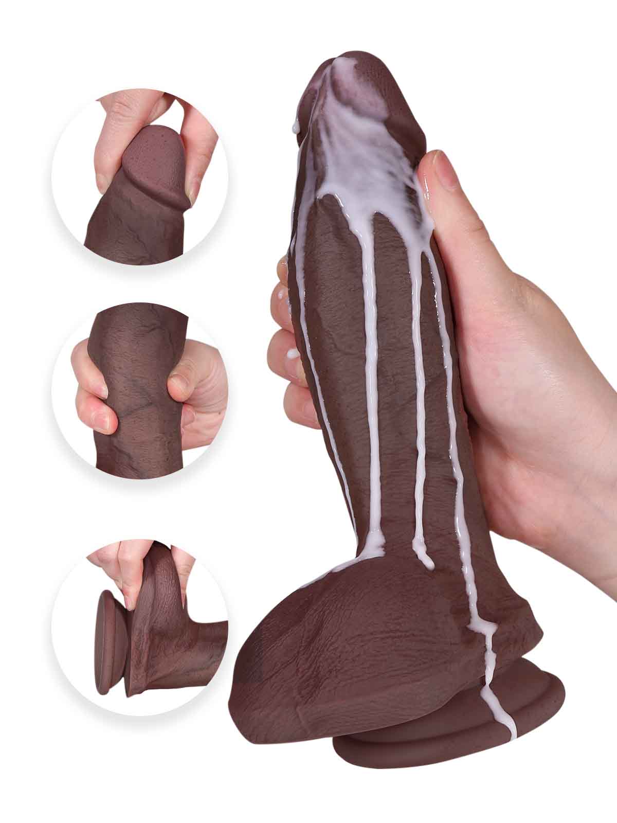 Leon 8.7 Black Thick Realistic Dildo