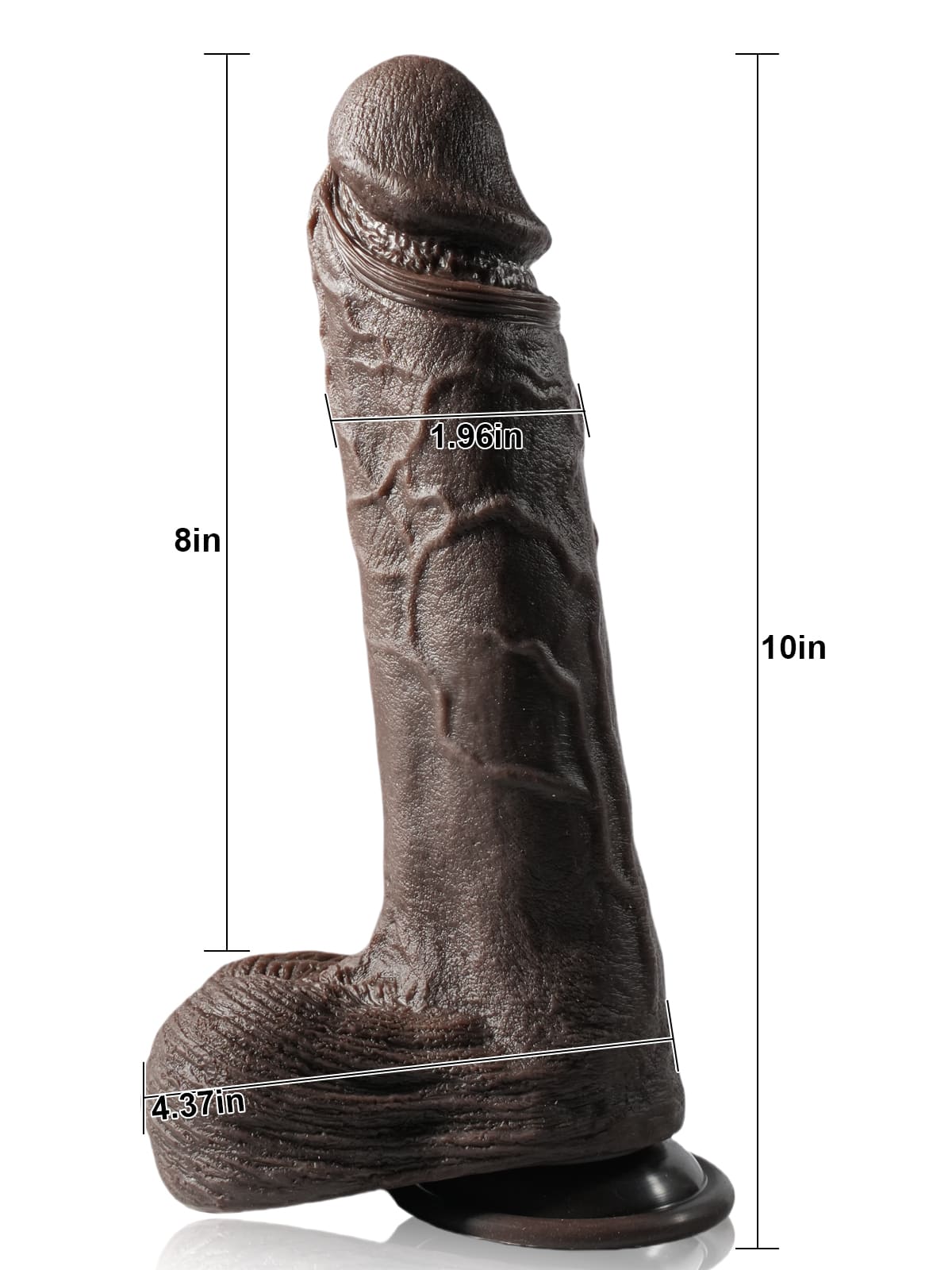 Logan 10 Inch Black Thrusting Dildo