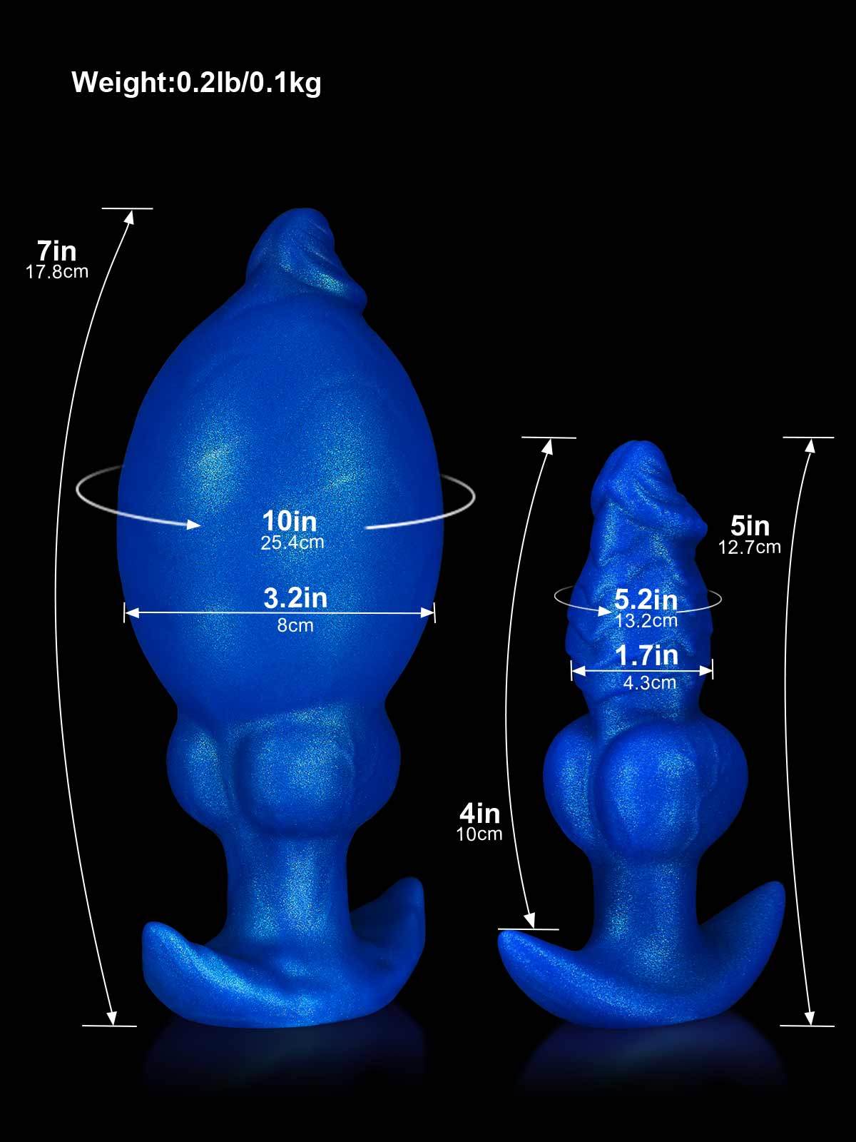 Miles 5 Inch Blue Fantasy Dog Dildo Inflatable Anal Plug