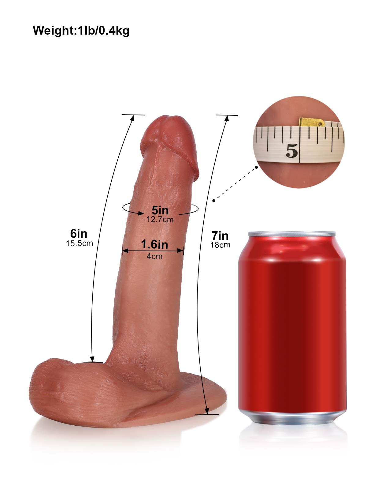 Owen 7 Inch Small Sliding Skin Dildo With Ball For Beginner