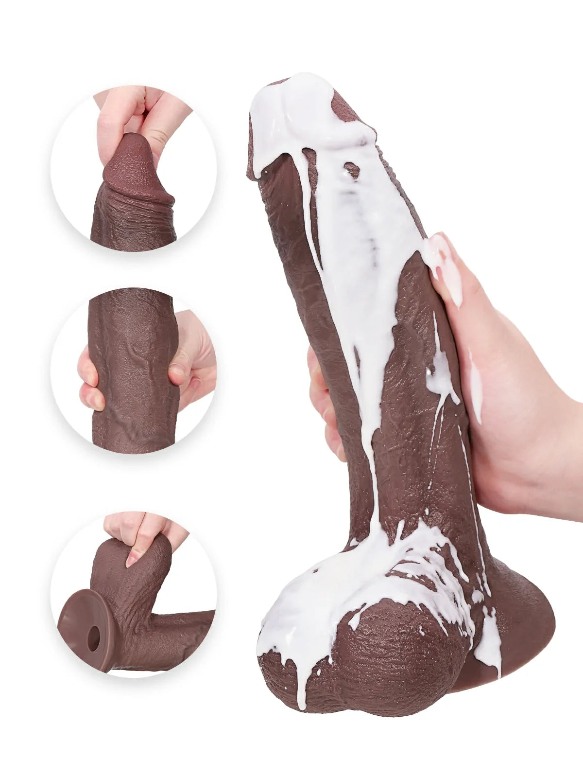 Preston 10.2 Inch Brown Thick Realistic Dildo Vac-U-Lock Compatible