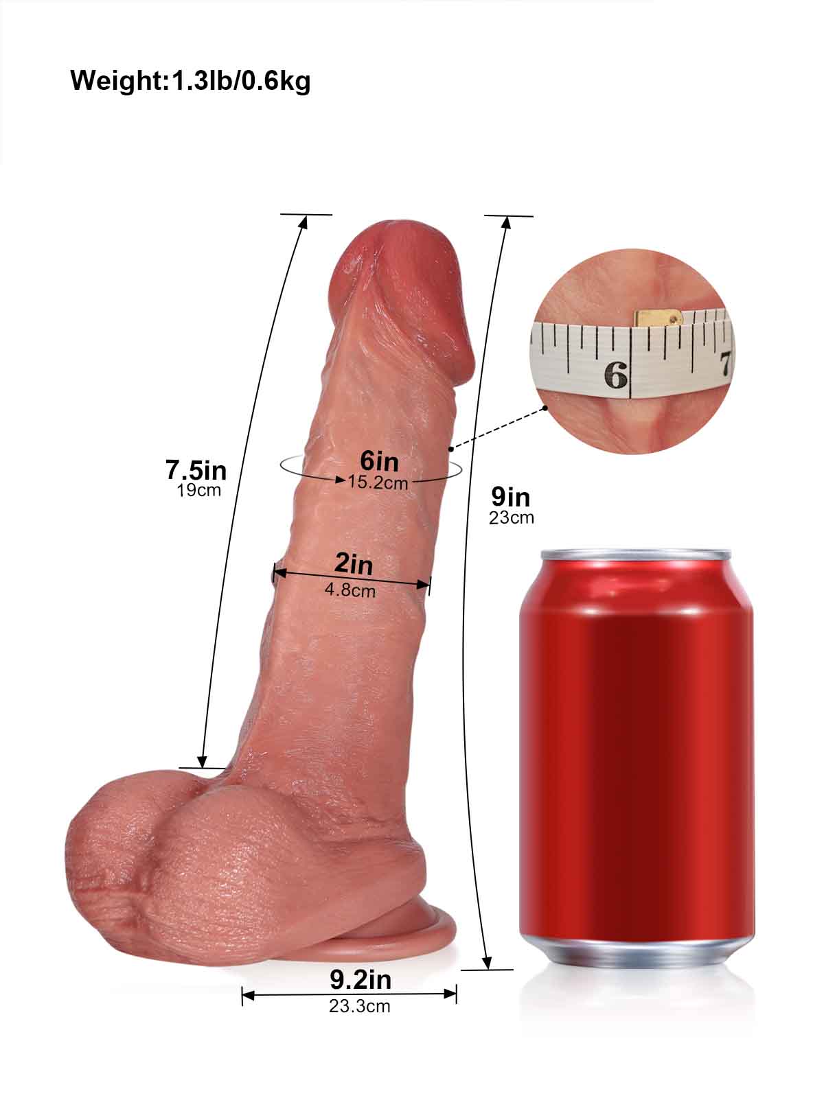 Roman 9 Inch Huge Realistic Dildo