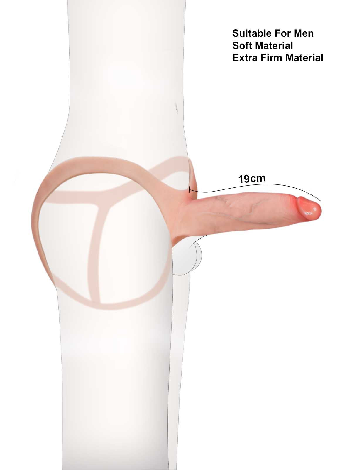 Ryder 7.5 Inch Wearable Hollow Strap-On Dildo ED Cock Sleeve