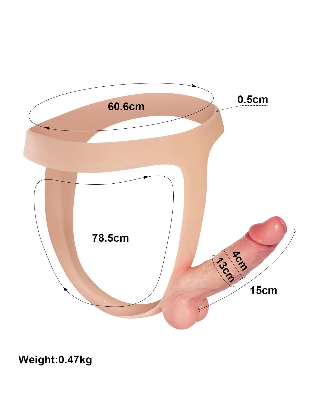 Ace - Realistic Strap On With 6 Inch Dual Density Dildo
