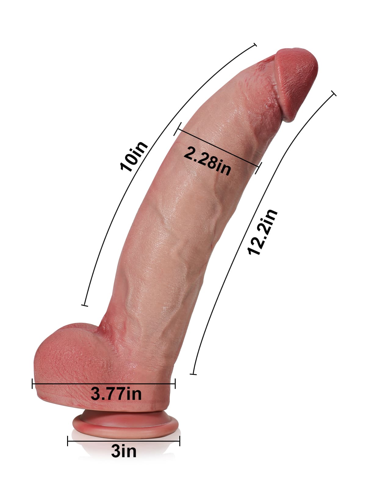 Sean 12.2 Inch Huge Lifelike Dual Density Dildos Metal Keel Bendable