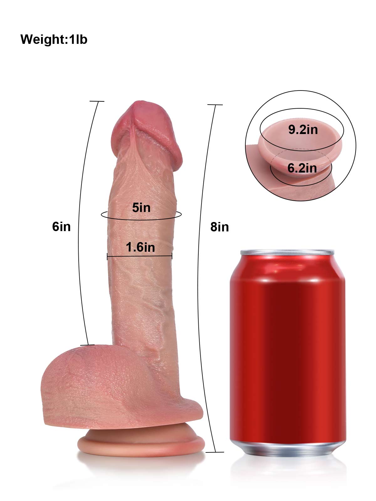 Sebastian 8 Inch Realistic Flesh Dildo