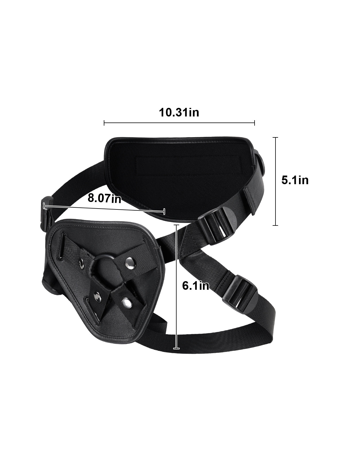 Thickened Black Strap Features Rings In 3 Sizes.