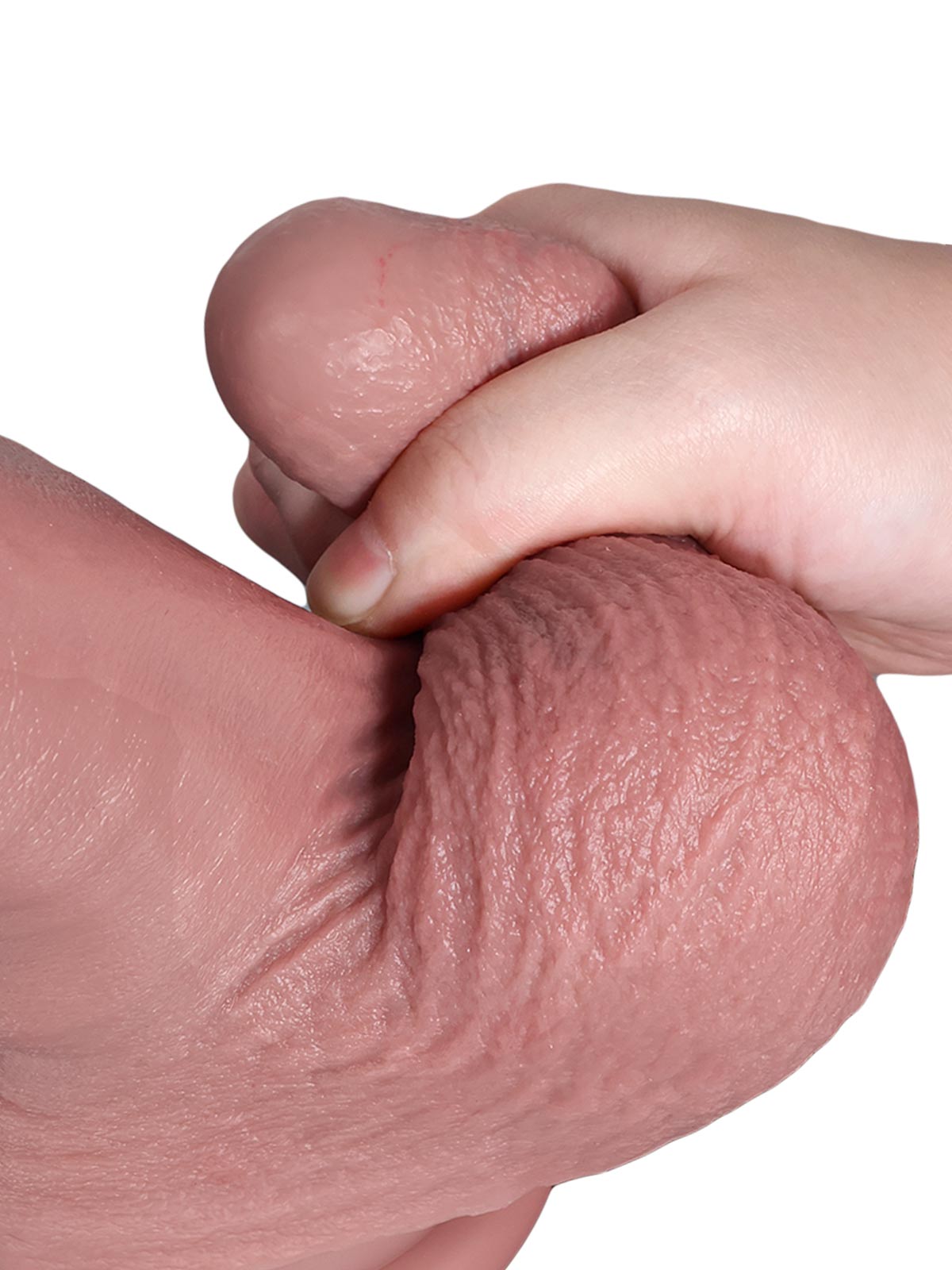 Titan 10.4" Sliding Skin Uncut Foreskin Silicone Dildo with Realistic Balls