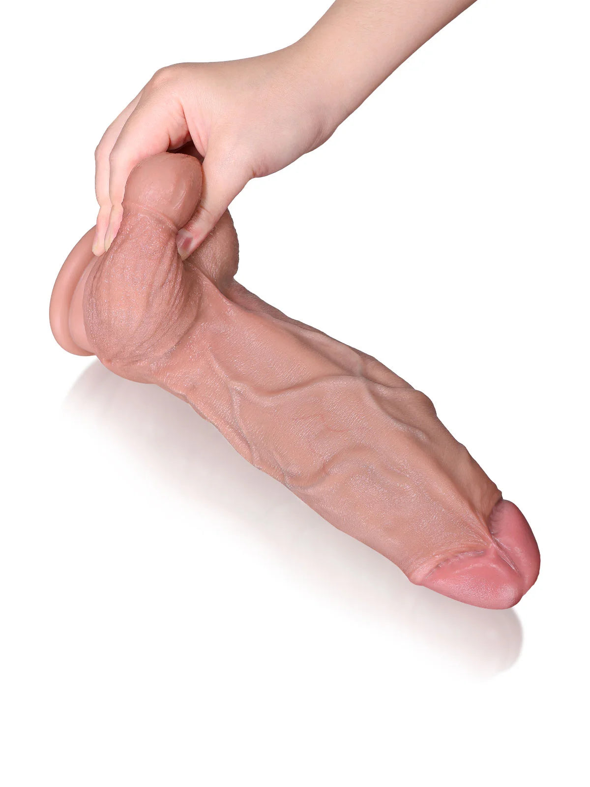 Trevor 10.7" Premium Silicone Fat Thick Huge Dildo & Two slippery testicles