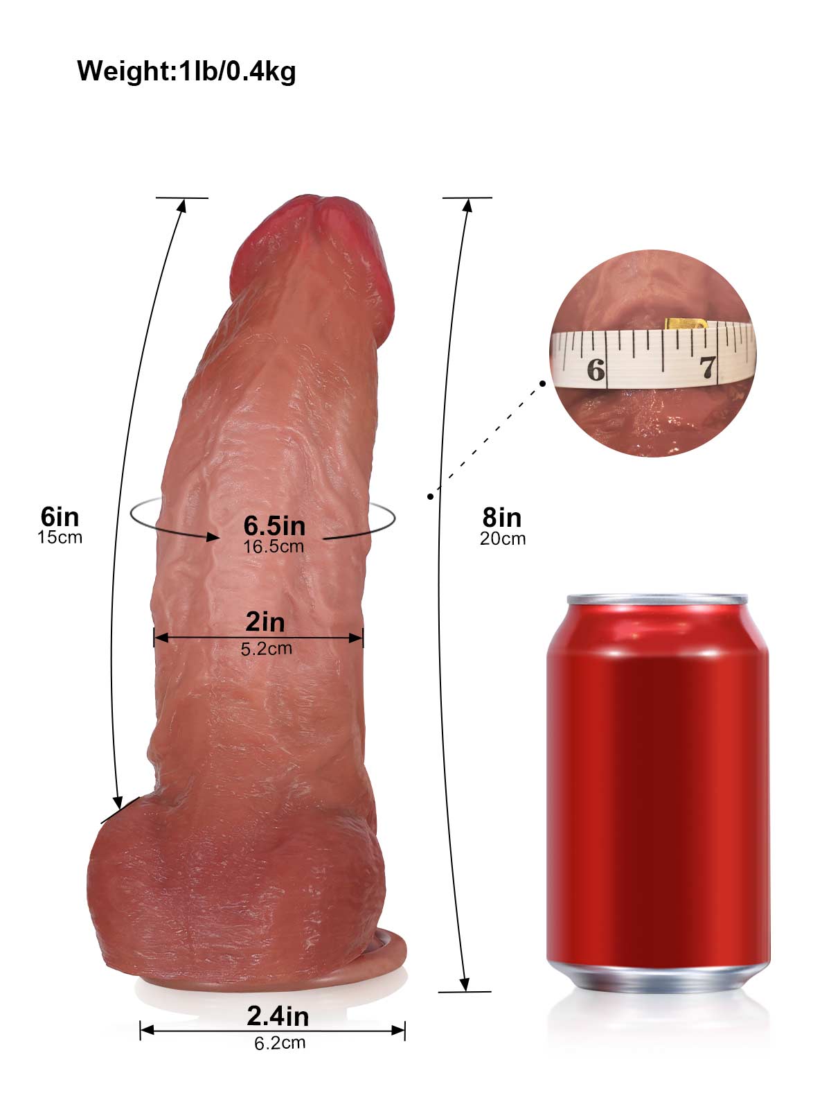 Trevor 8 Inch Curved G-Spot Dildo