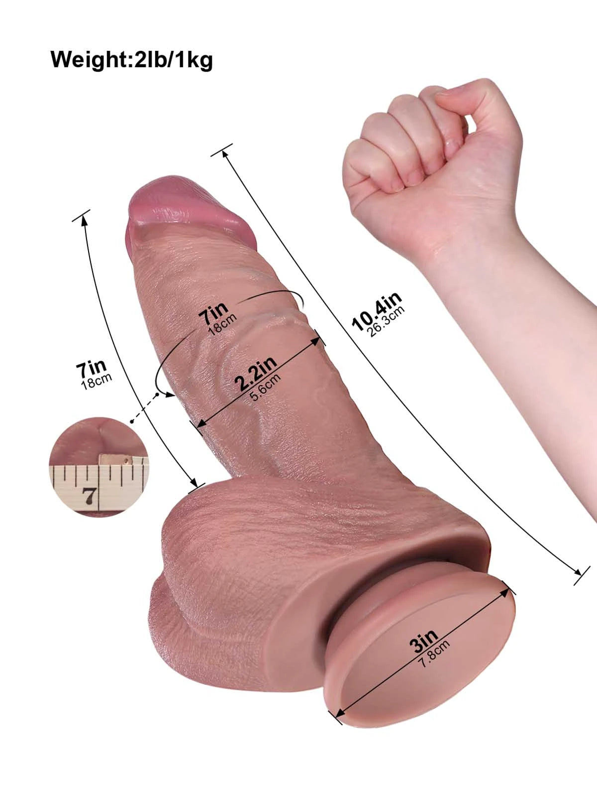 Will 10.4" Silicone Veiny Dildo Sliding Skin & Realistic Balls