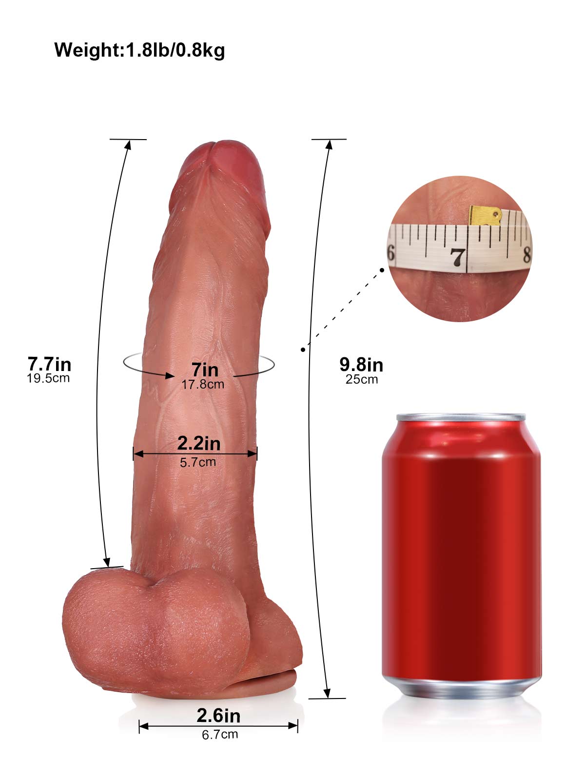 Will 9.8 Inch Thick Brown Realistic Dildo With Ball