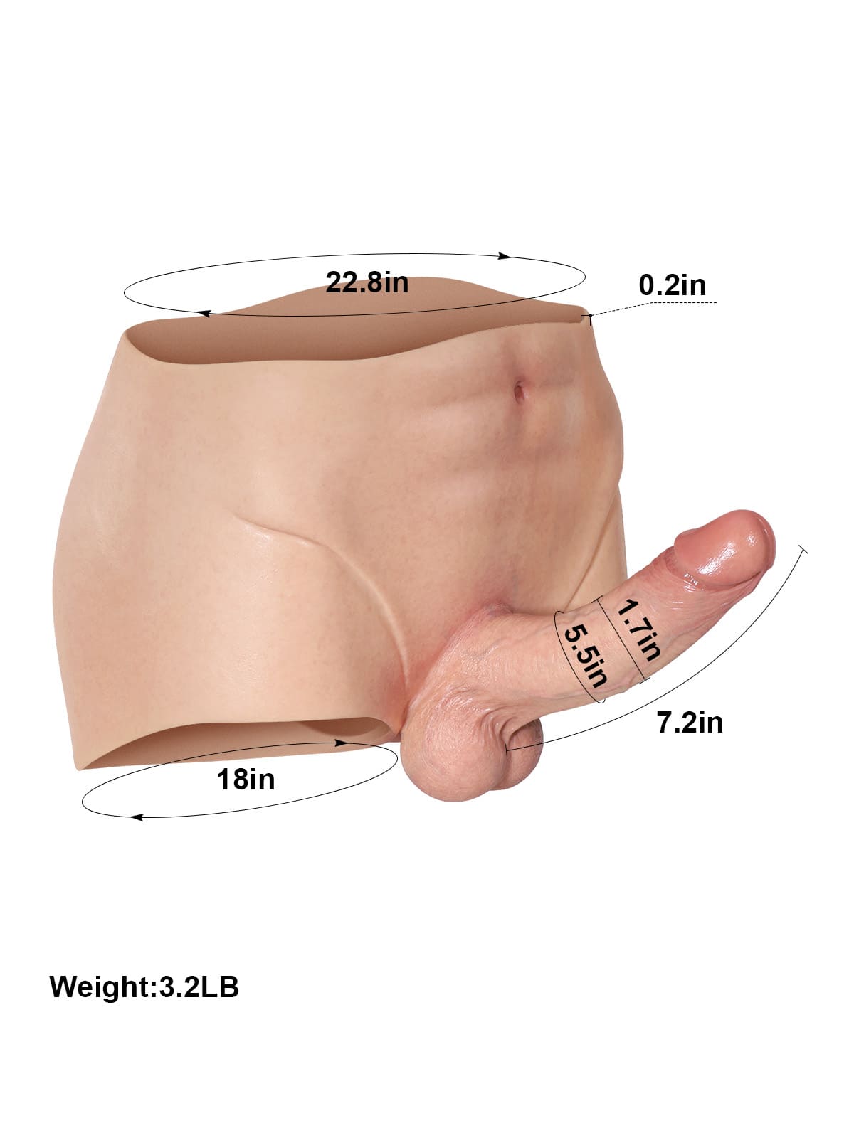 Zane - Realistic Strap On With 7.2 Inch Dual Density Dildo